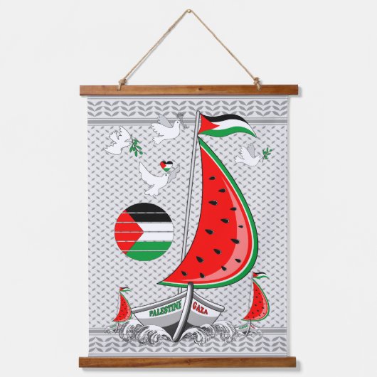 Vrijheid Global Sumud Flotilla boten naar Gaza Hangend Wandkleed (Voorkant)