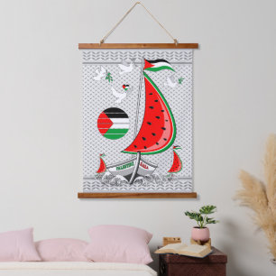 Vrijheid Global Sumud Flotilla boten naar Gaza Hangend Wandkleed