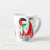 Vrijheid Global Sumud Flotilla boten naar Gaza Latte Mok (Rechterhoek)