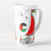 Vrijheid Global Sumud Flotilla boten naar Gaza Latte Mok (Rechterhoek)