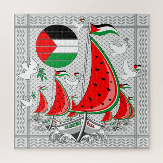 Vrijheid Global Sumud Flotilla boten naar Gaza Legpuzzel (Verticaal)