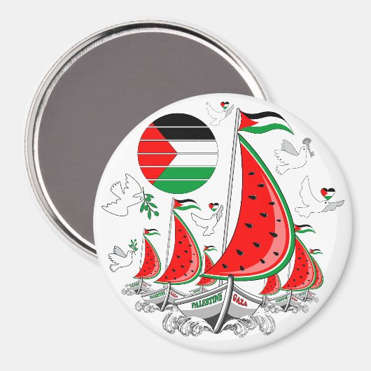 Vrijheid Global Sumud Flotilla boten naar Gaza Magneet (Voorkant / Achterkant)