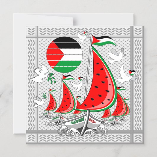 Vrijheid Global Sumud Flotilla boten naar Gaza Magnetische Uitnodiging (Voorkant)