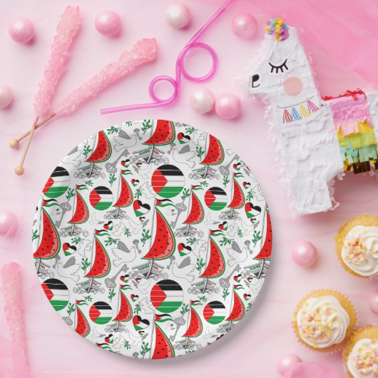 Vrijheid Global Sumud Flotilla boten naar Gaza Papieren Bordje (Feest)