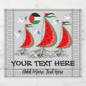 Vrijheid Global Sumud Flotilla boten naar Gaza Sparkling Wijnetiket (Enkel label)