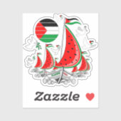 Vrijheid Global Sumud Flotilla boten naar Gaza Sticker (Vel)