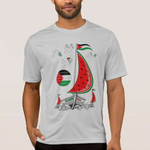 Vrijheid Global Sumud Flotilla boten naar Gaza T-shirt