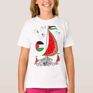 Vrijheid Global Sumud Flotilla boten naar Gaza T-shirt