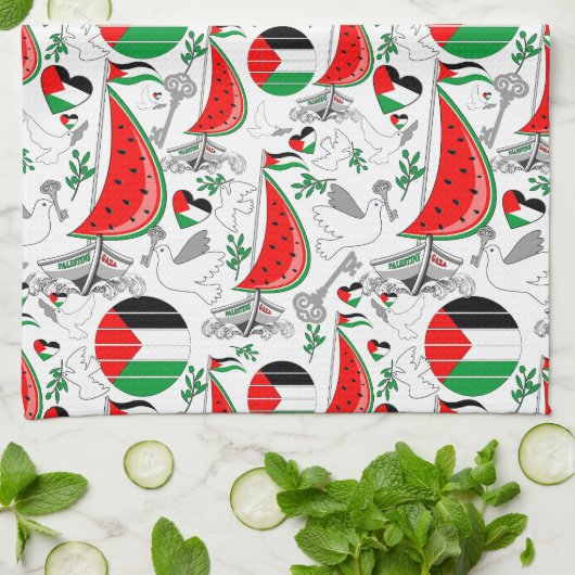 Vrijheid Global Sumud Flotilla boten naar Gaza Theedoek (Gevouwen)