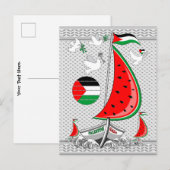 Vrijheid Global Sumud Flotilla boten naar Gaza Uitnodiging Briefkaart (Voorkant / Achterkant)