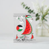 Vrijheid Global Sumud Flotilla boten naar Gaza Uitnodiging Briefkaart (Staand voorkant)