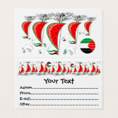 Vrijheid Global Sumud Flotilla boten naar Gaza Visitekaartje (Buitenkant ongevouwen)