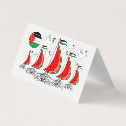 Vrijheid Global Sumud Flotilla boten naar Gaza Visitekaartje (Achterkant)