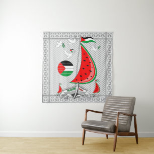 Vrijheid Global Sumud Flotilla boten naar Gaza Wandkleed