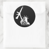 Vrijheid - Heb je pistolen? (Groot donker) Ronde Sticker (Tas)