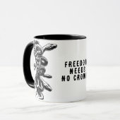 Vrijheid heeft geen kroon nodig! Mok (Voorkant links)