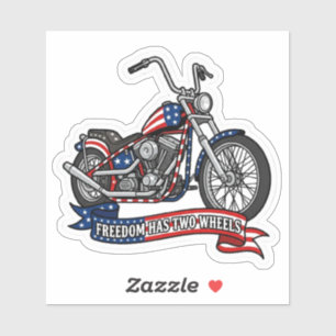 Vrijheid Heeft Twee Wielren American Biker Motorfi Sticker