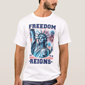 Vrijheid heerst Mannen wit T-shirt