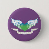 Vrijheid hoort bij vleugels ronde button 5,7 cm (Voorkant)