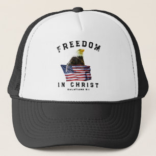 Vrijheid in Christus Adelaar & Amerikaanse Vlag Pa Trucker Pet