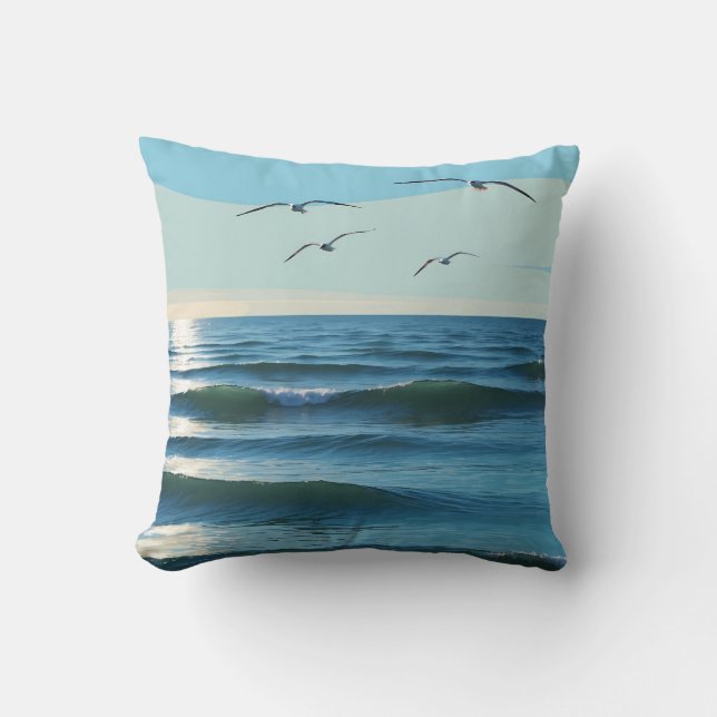 Vrijheid in de Blauwe Oceaan Kussen (Voorkant)