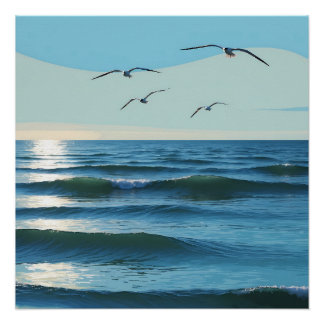 Vrijheid in de Blauwe Oceaan Perfect Poster