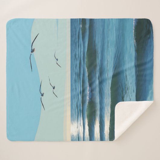 Vrijheid in de Blauwe Oceaan Sherpa Deken (Voorkant (horizontaal))