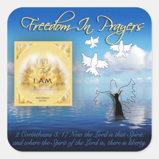 Vrijheid in gebed Sticker (Voorkant)