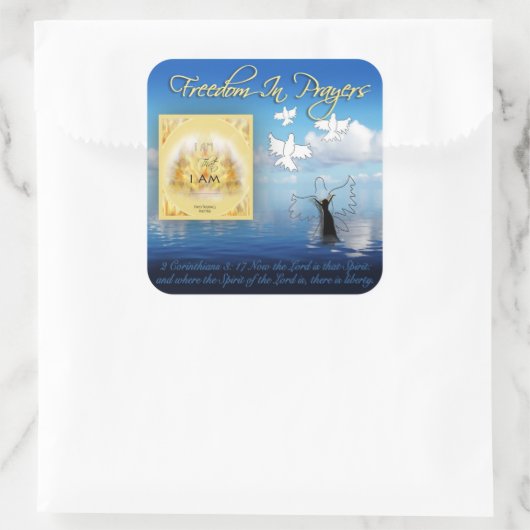 Vrijheid in gebed Sticker (Tas)