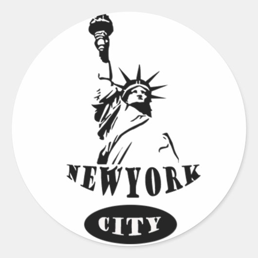 Vrijheid in new york ronde sticker (Voorkant)