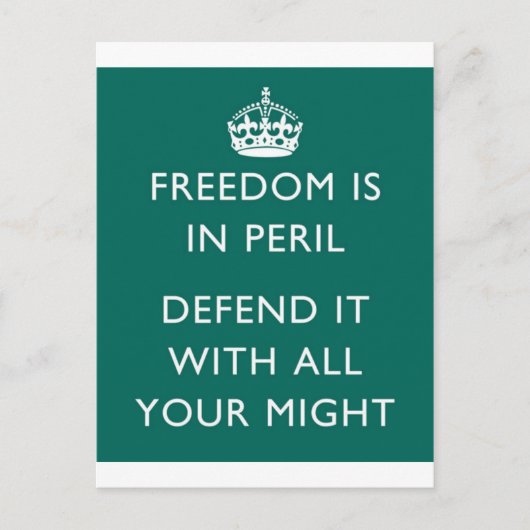Vrijheid in Peril Briefkaart (Voorkant)