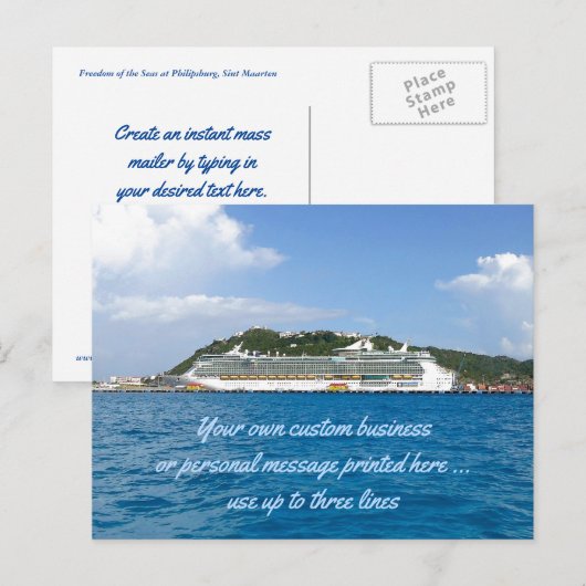 Vrijheid in St. Martin Custom Cruise Mailer Briefkaart (Voorkant / Achterkant)