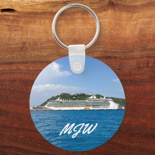 Vrijheid in St. Martin Monogrammed Sleutelhanger (Voorkant)