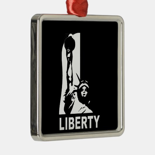 Vrijheid in Zwart & Wit Metalen Ornament (Rechts)