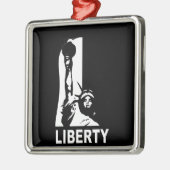 Vrijheid in Zwart & Wit Metalen Ornament (Links)