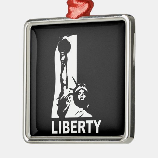 Vrijheid in Zwart & Wit Metalen Ornament (Links)