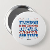 Vrijheid is de afstand tussen kerk en staat ronde button 4,0 cm (Voorkant /achterkant)