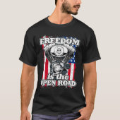 Vrijheid is de open weg die de Amerikaanse vlagbai T-shirt (Voorkant)