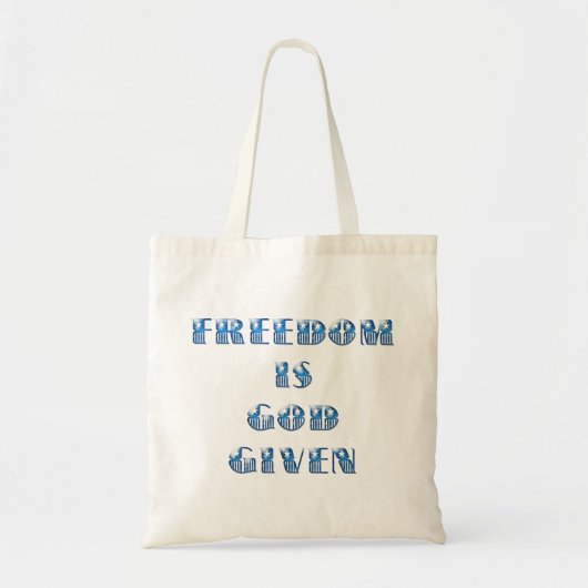 Vrijheid Is Door God Gegeven, Blauw Tote Bag (Voorkant)