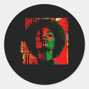Vrijheid is een constante strijd Juneteenth Angela Ronde Sticker