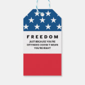 Vrijheid is een echte patriot cadeaulabel (Achterkant)