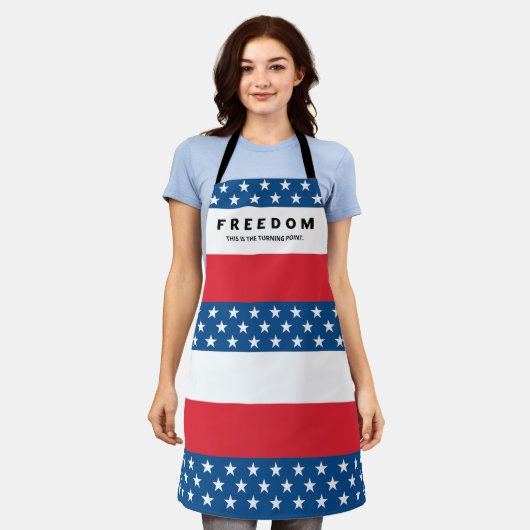 Vrijheid is een echte patriot schort (Gedragen)