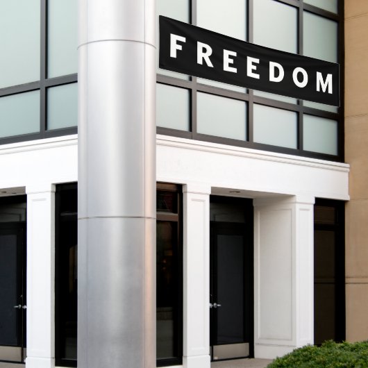 Vrijheid is een echte patriot spandoek (Buitenkant Gebouw)