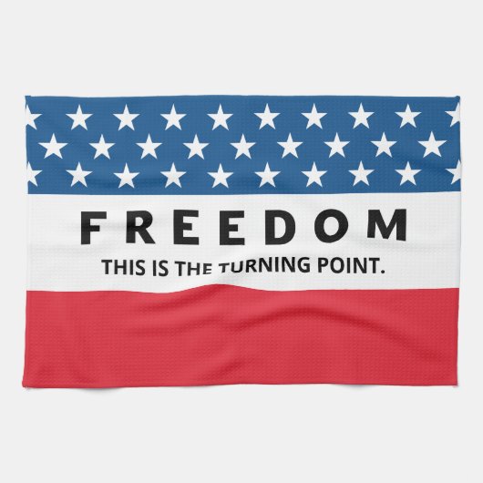 Vrijheid is een echte patriot theedoek (Horizontaal)