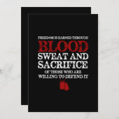 vrijheid is een verdiend bloedzweet en opoffering feestdagenkaart (Voorkant / Achterkant)