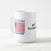 Vrijheid is essentieel koffiemok (Voorkant links)