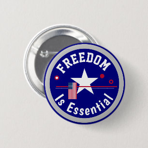 Vrijheid is essentieel ronde button 5,7 cm