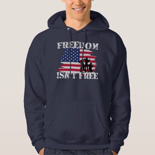 Vrijheid is geen vrije Amerikaanse vlag op 4 juli Hoodie (Voorkant)