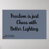 VRIJHEID IS GEWOON CHAOS POSTER (Voorkant)