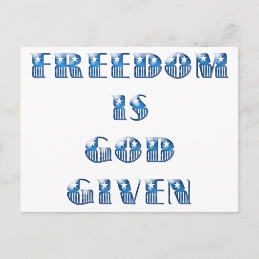 Vrijheid is God gegeven, Blauw Briefkaart (Voorkant)